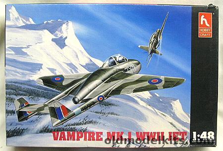 Hobby Craft 1/48 Vampire Mk.1 - RAF / Swiss / Dominican Republic, HC1573 plastic model kit